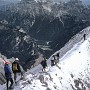 On one of the airy ridges of the Dibona via ferrata.